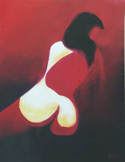 Michel BECKER Poster d'après le tableau intitulé NU JAUNE 1 - Sérigraphie 10 couleurs 67,5 cm x 90 cm