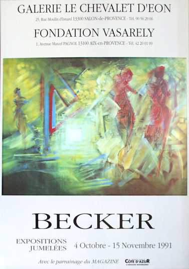 Affiche d'exposition Michel BECKER Fondation Vasarely Aix-en-Provence 44 cm x 63 cm