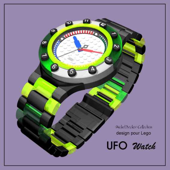 Design d'une ligne de montres pour LEGO par Michel BECKER Chronomètre classique de la ligne UFO WATCH