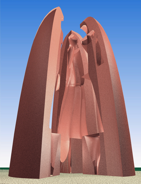 GÉODE 3 - Projet de sculpture de Michel BECKER sur le thème des bories provençales Trois éléments en quartiers sculptés en creux