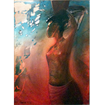 AFRIQUE - 97 cm x 146 cm - Acrylique sur toile de Michel BECKER